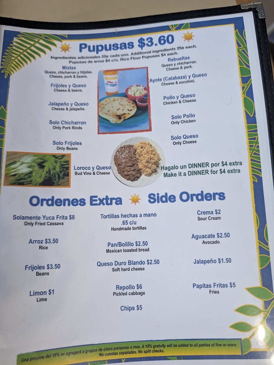 Pupusería Rinconcito Hispano Menu - Image 5